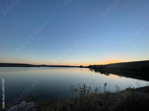 Sunset on lake