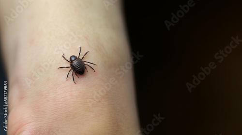 bug on human skin.