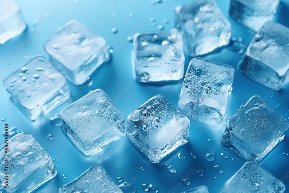 Ice cubes on blue background Ice cubes on blue background