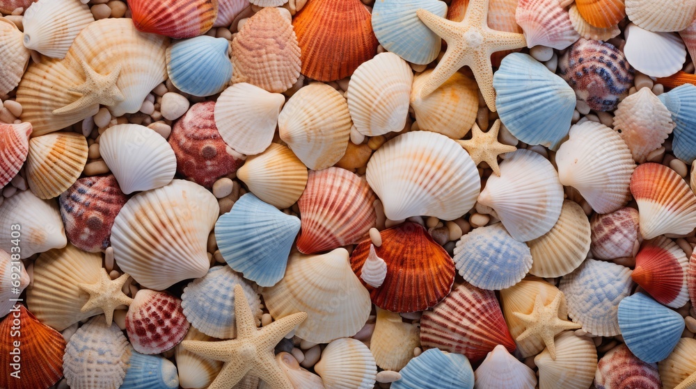 Sea stones, shells and starfish background. Sea stones, shells and starfish background.