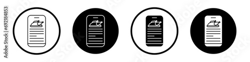 Cooking app icon set. recipe mobile app vector symbol in black filled and outlined style.