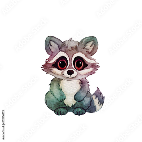 Cute raccoon watercolor © Mitzi