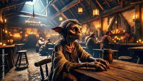 Fantasy creature in tavern