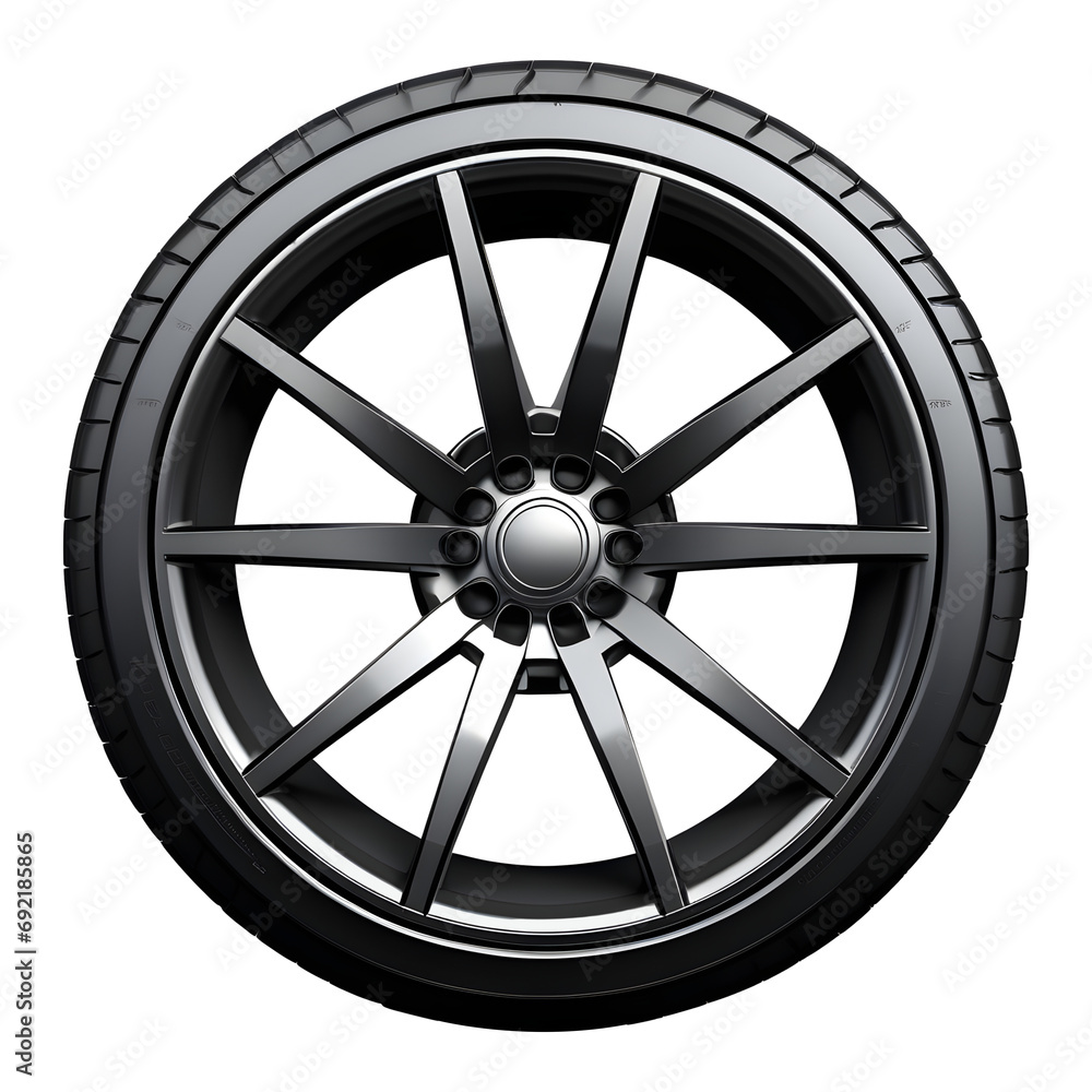 Car Wheel Isolated on Transparent Background Car Wheel Isolated on Transparent Background