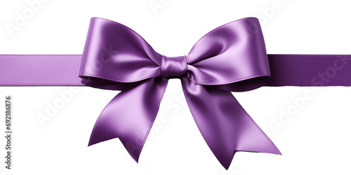 purple ribbon and bow isolated against transparent background
