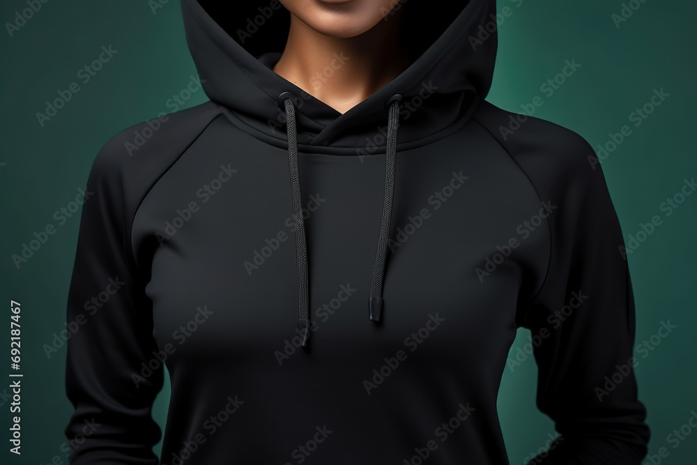 Black sport clothes hoodie mockup