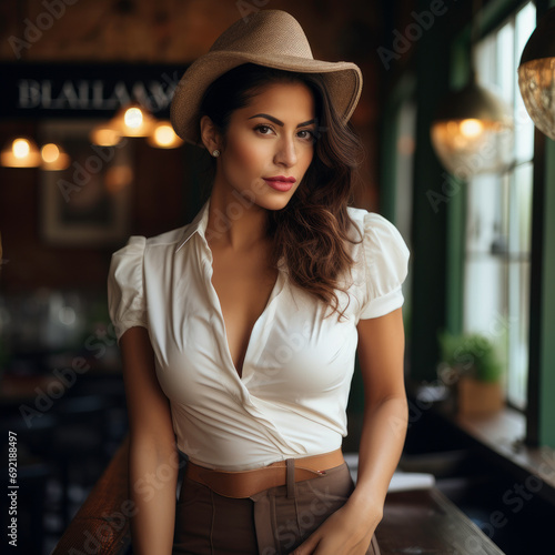 portrait of a woman in town © PolacoStudios