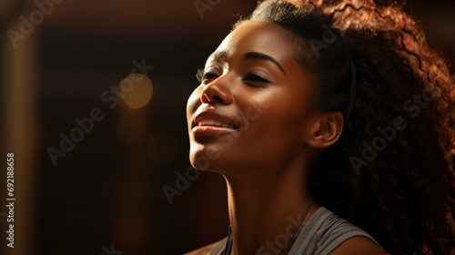 Young African American Woman Waking Stretching, Background HD For Designer 