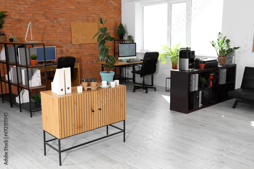 Interior of modern office w...