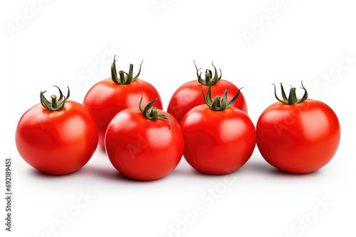 Red ripe tomatoes isolated on white background