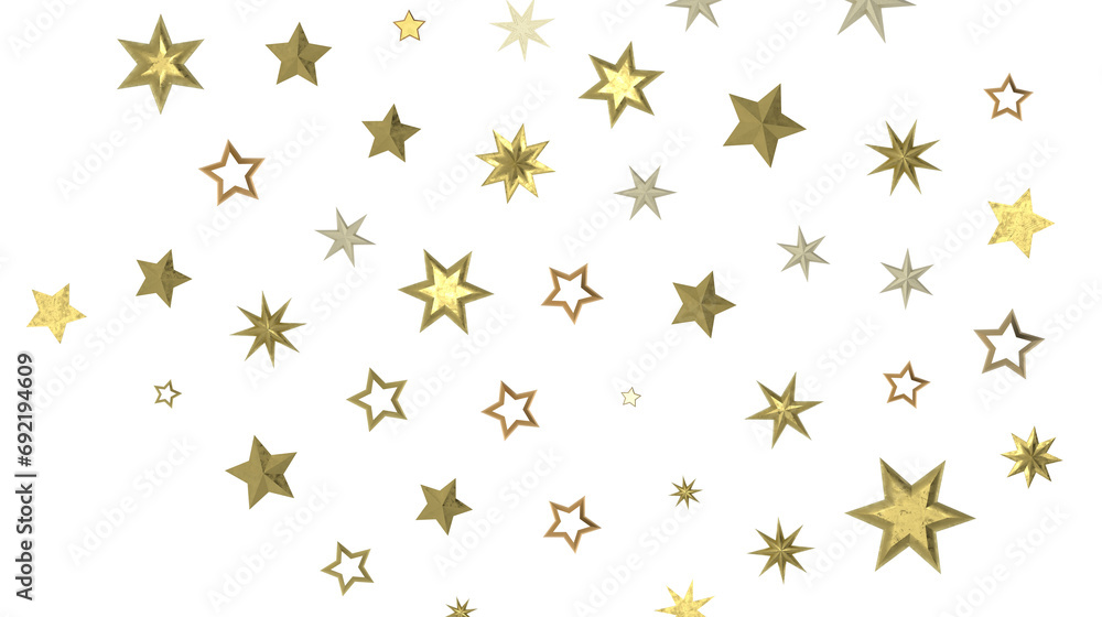 golden stars - 3d golden stars - 3d