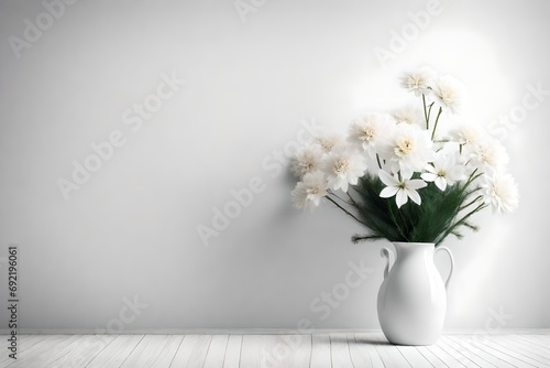 white flowers in a vase #692196061