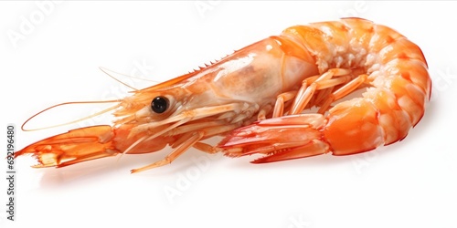 Garlic Butter Shrimp Perfection Isolated on a Pure White Background