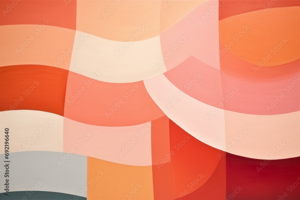 Curved background image, can be used as background for presentation of the product in trendy Peach Fuzz color of the year 2024. Podium platform in pastel colors