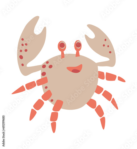 Funny crab. Vector illustration. 