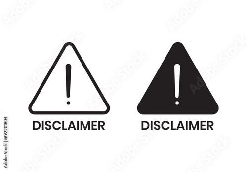 Disclaimer icon set. vector illustration photo