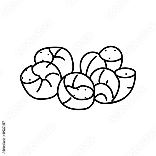 escargot dish french cuisine line icon vector. escargot dish french cuisine sign. isolated contour symbol black illustration
