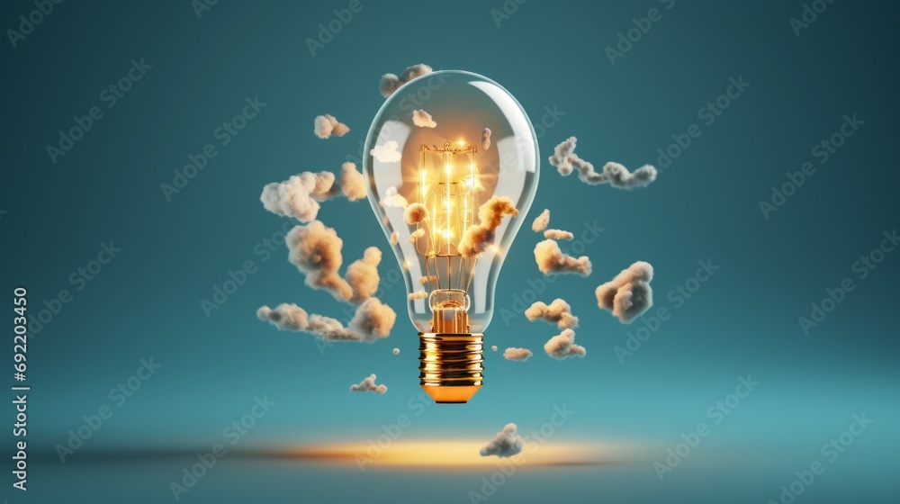 light bulb with nature, green energy, design, banner, background
