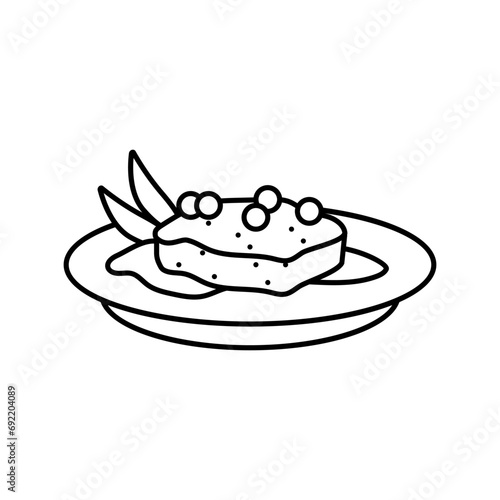 foie gras french cuisine line icon vector. foie gras french cuisine sign. isolated contour symbol black illustration