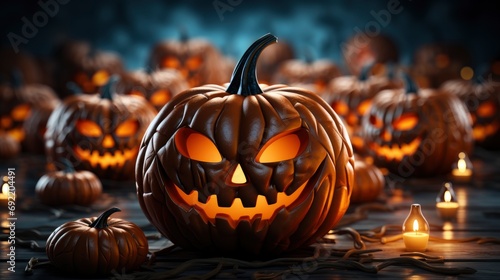 Halloween Pumpkin Orange Jack Olantern Happy , Background HD, Illustrations photo
