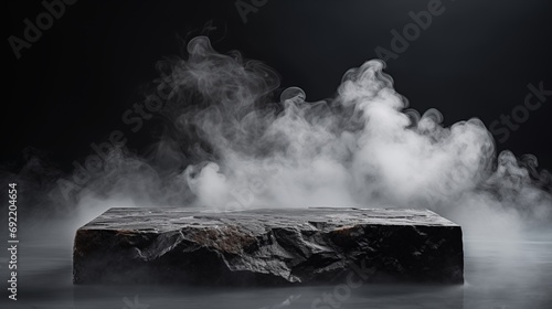 A Wood Log Emitting Smoke