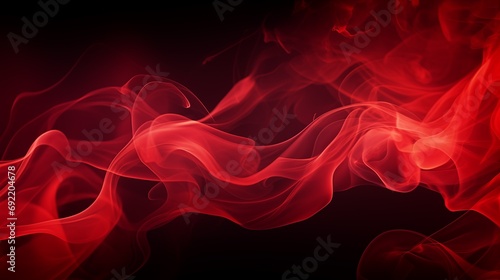 Close-Up of Vibrant Red Smoke on a Dark Background