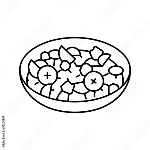 greek salad cuisine line icon vector. greek salad cuisine sign. isolated contour symbol black illustration