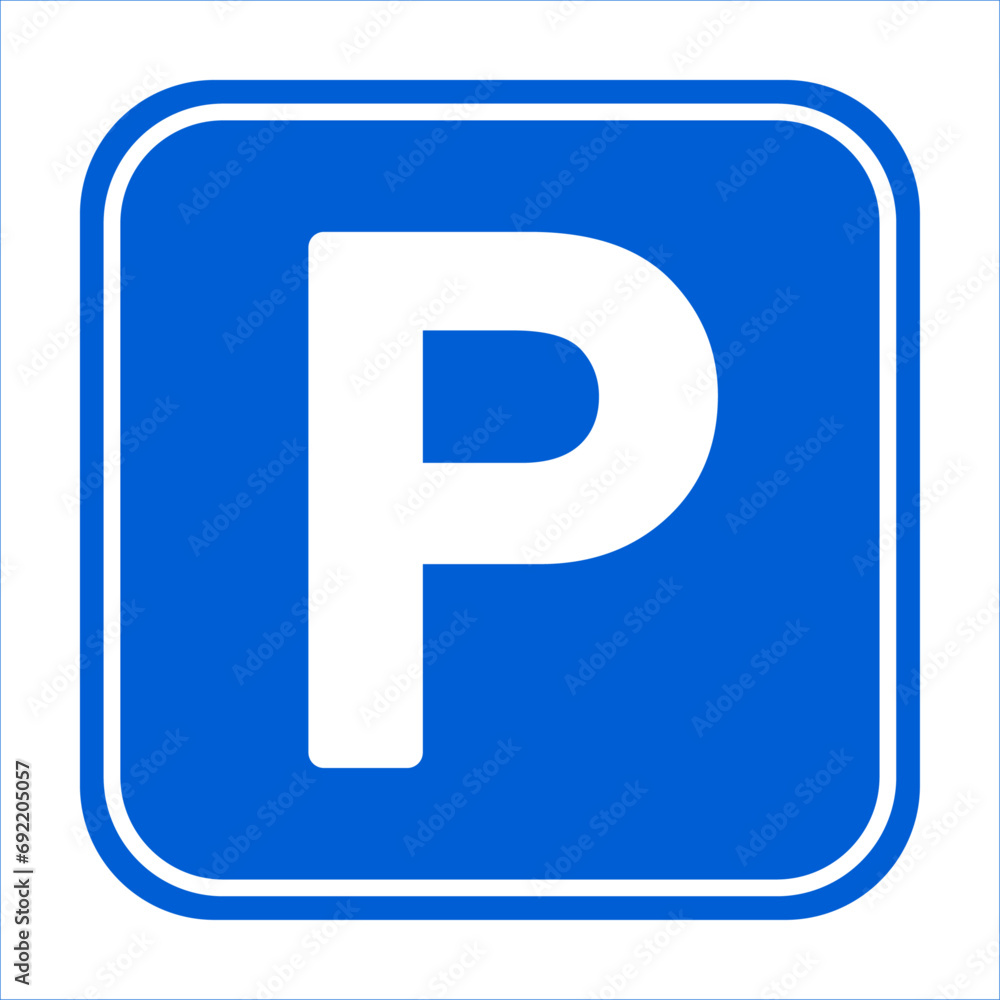 Parking traffic sign on white background. Parking symbol and parking sign. Parking traffic sign on white background. Parking symbol and parking sign.