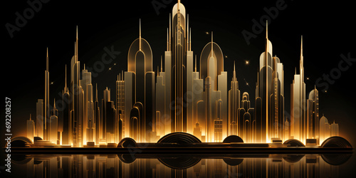minimalist golden metropolis design