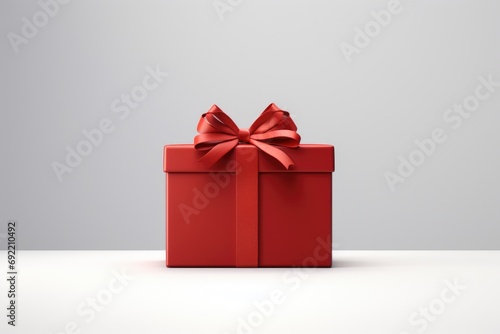 A red gift box with a red bow. Perfect for birthdays, holidays, or special occasions