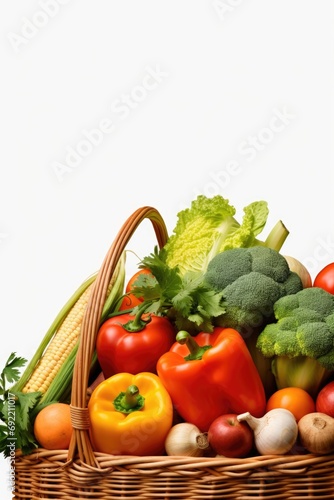 A basket filled with various types of fresh vegetables. Perfect for healthy eating or cooking recipes