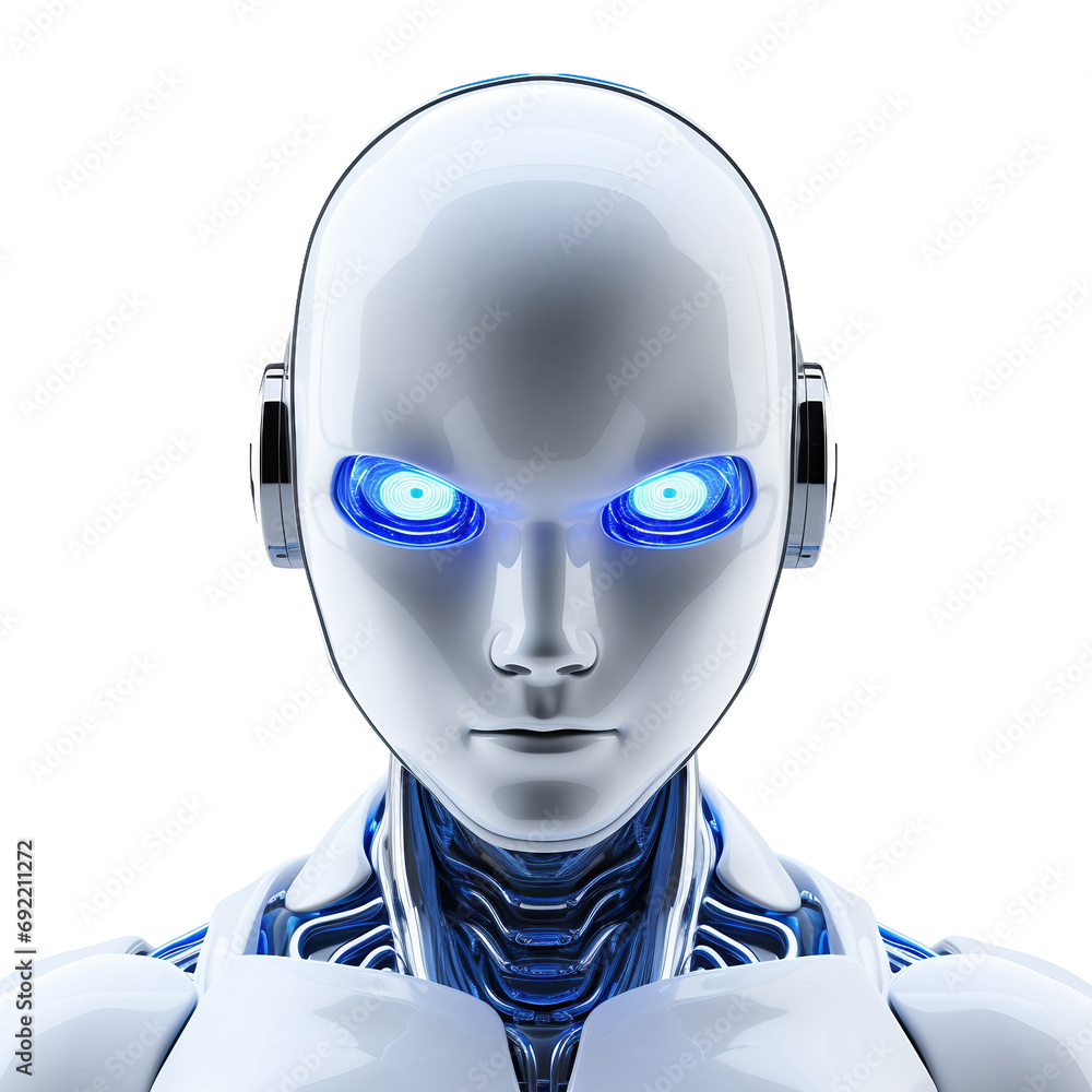 Close-Up Blue Robotic Elegance