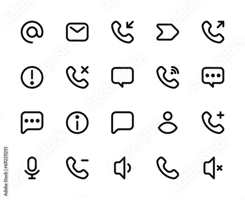 Communication Icons Set - Contacts, Messaging, and Networking Vector Icons