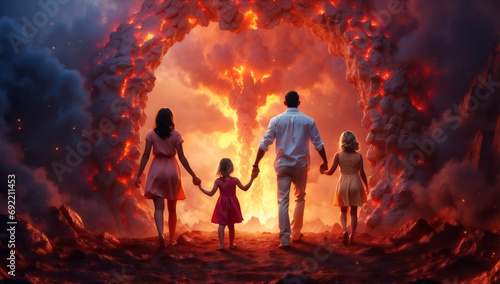 A family on the way to hell. photo
