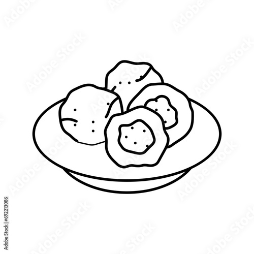 arancini balls italian cuisine line icon vector. arancini balls italian cuisine sign. isolated contour symbol black illustration