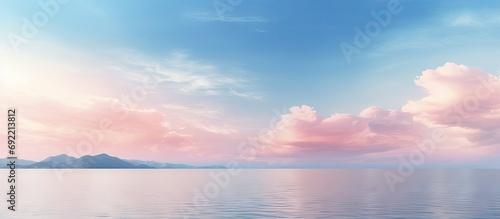 Beautiful pastel colours on the blue sky Croatia. Copy space image. Place for adding text or design © Ilgun