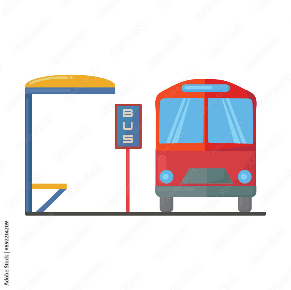 Bus stop icon clipart avatar logotype isolated vector illustration