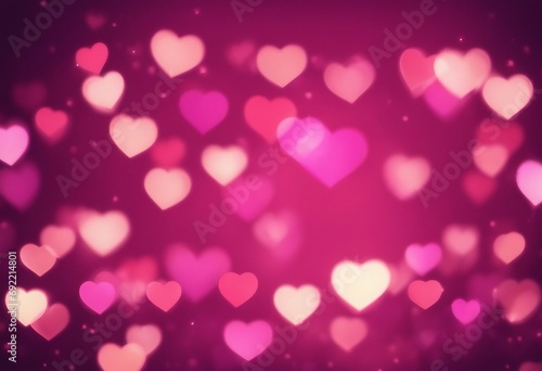 Blurred hearts lights Valentines day pink Bokeh background © ArtisticLens