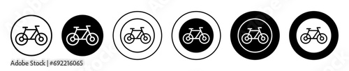 bicyclist traffic sign icon. cycle road path way lane for sport race logo mark. bicycle ride to travel and transportation symbol sign. bicyclist with bicycle traffic vector photo