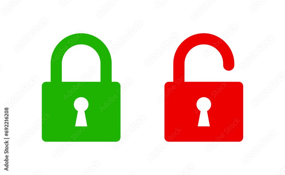 Locked and unlocked lock icon Locked and unlocked lock icon