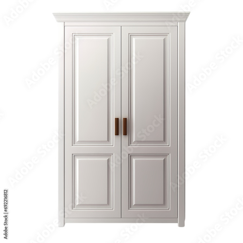 Wooden door isolated on transparent background