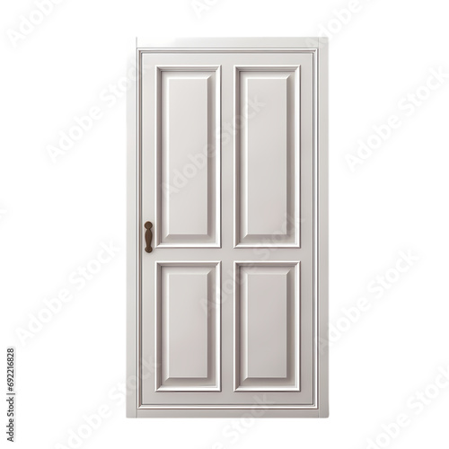 Wooden door isolated on transparent background