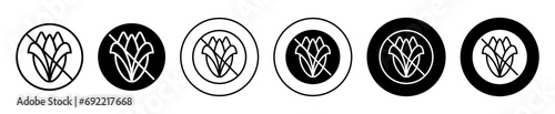 No Corn sign icon. contain no allergic corn cereal grain in product sign. ban or corn free food ingredient stamp seal symbol. not contain cornflakes fructose syrup vector badge 