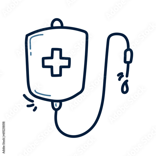 Hand drawn infusion medicine doodle line illustration.
infusion medicine doodle icon vector.