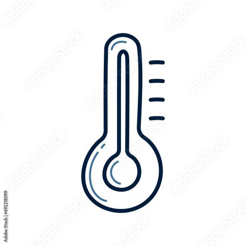Hand drawn thermometer doodle line illustration. thermometer doodle icon vector.