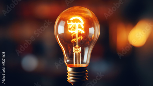 Extreme close-up of a single, unbranded lightbulb in soft illumination.