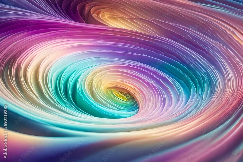 Fototapeta premium Capture the essence of a soft pastel whirlpool, gently blending colors in a serene and elegant spiral