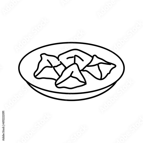manti dumplings turkish cuisine line icon vector. manti dumplings turkish cuisine sign. isolated contour symbol black illustration