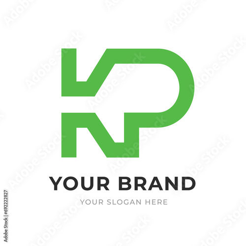 Set of Letter KP, PK, K, P Logo Design Collection, Initial Monogram Logo, Modern Alphabet Letter KP, PK, K, P Unique Logo Vector Template Illustration for Business Branding.