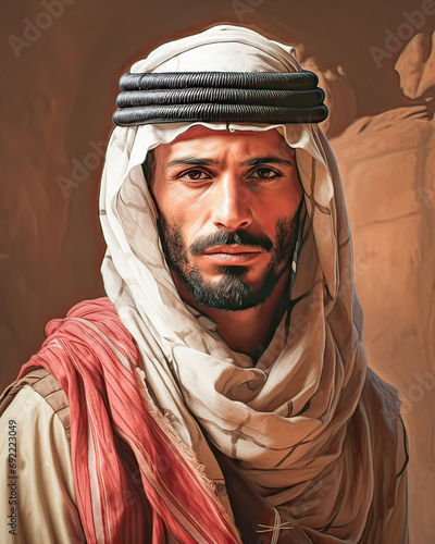 Portrait of serious Arab man.